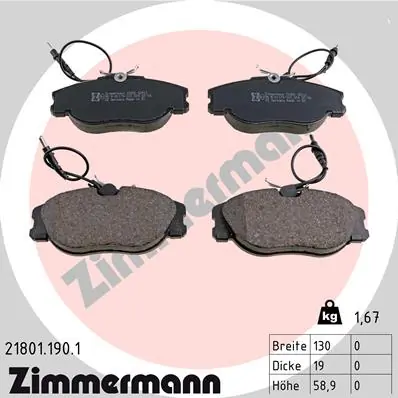 Brake Pad Set, disc brake 21801.190.1