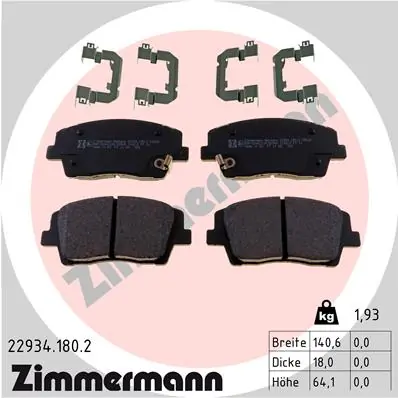 Brake Pad Set, disc brake 22934.180.2