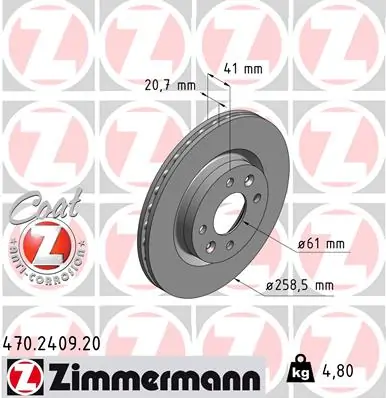 Brake Disc COAT Z 470.2409.20