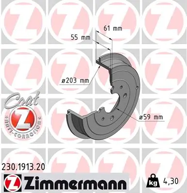 Brake Drum COAT Z 230.1913.20