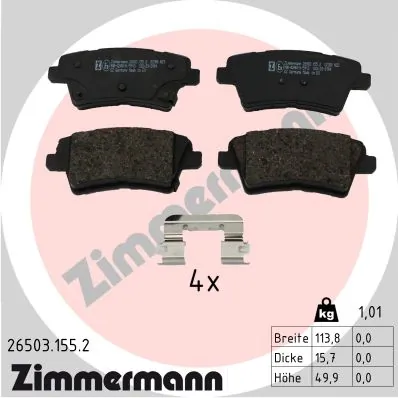 Brake Pad Set, disc brake 26503.155.2