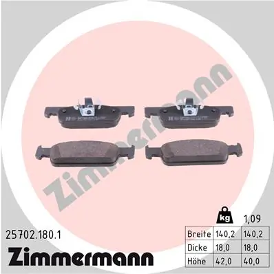 Brake Pad Set, disc brake 25702.180.1
