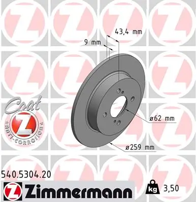 Brake Disc COAT Z 540.5304.20