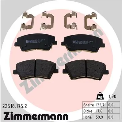 Brake Pad Set, disc brake 22518.175.2