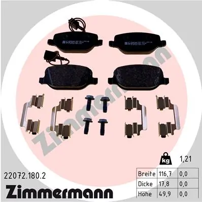 Brake Pad Set, disc brake 22072.180.2