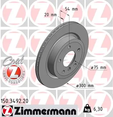 Brake Disc COAT Z 150.3492.20