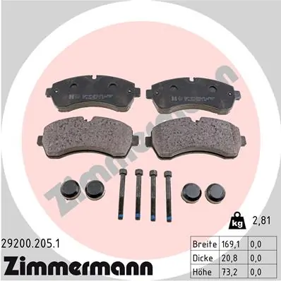 Brake Pad Set, disc brake 29200.205.1
