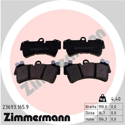 Brake Pad Set, disc brake pb:z 23693.165.9