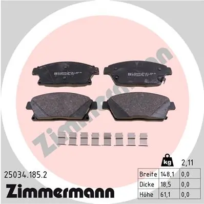 Brake Pad Set, disc brake 25034.185.2