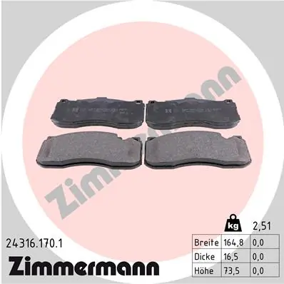 Brake Pad Set, disc brake 24316.170.1