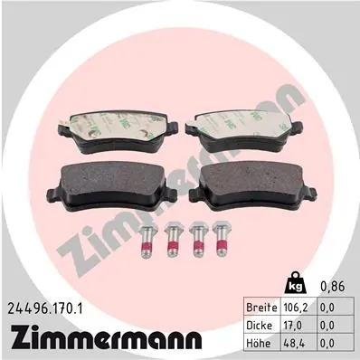Brake Pad Set, disc brake 24496.170.1
