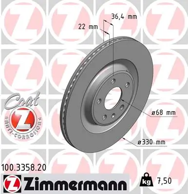 Brake Disc COAT Z 100.3358.20