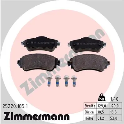 Brake Pad Set, disc brake 25220.185.1