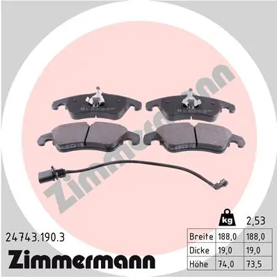 Brake Pad Set, disc brake 24743.190.3