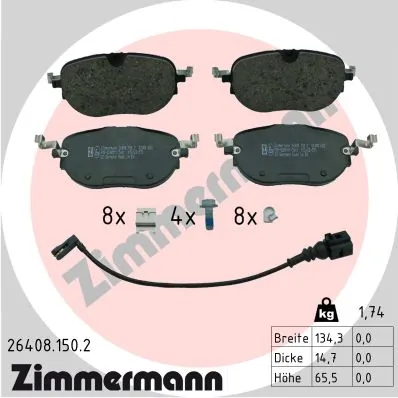 Brake Pad Set, disc brake 26408.150.2