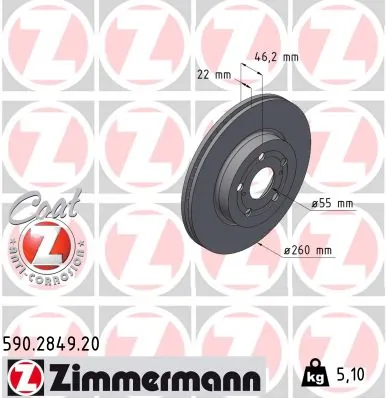 Brake Disc COAT Z 590.2849.20