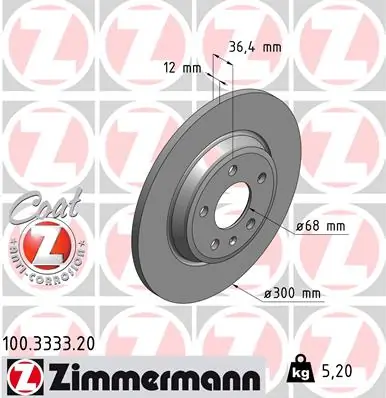 Brake Disc COAT Z 100.3333.20