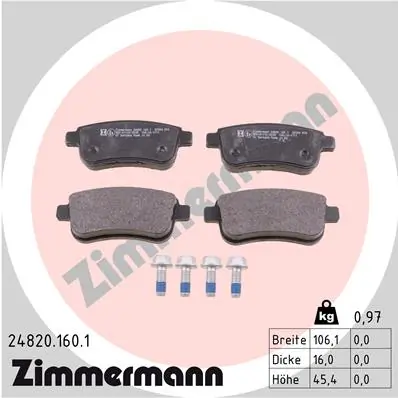 Brake Pad Set, disc brake 24820.160.1