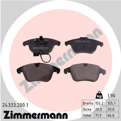 Brake Pad Set, disc brake 24333.200.1