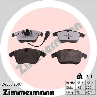 Brake Pad Set, disc brake rd:z 24333.900.1