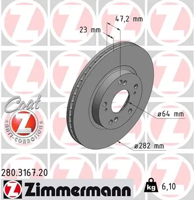 Brake Disc COAT Z 280.3167.20