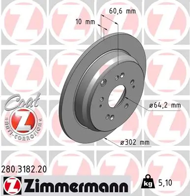 Brake Disc COAT Z 280.3182.20