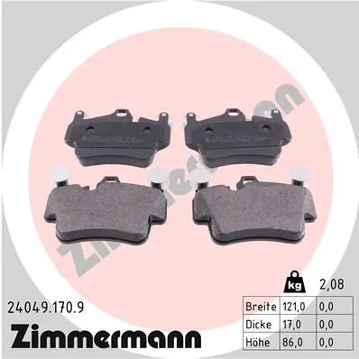 Brake Pad Set, disc brake pb:z 24049.170.9