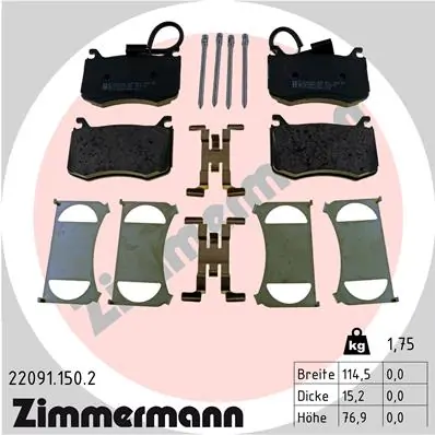 Brake Pad Set, disc brake 22091.150.2