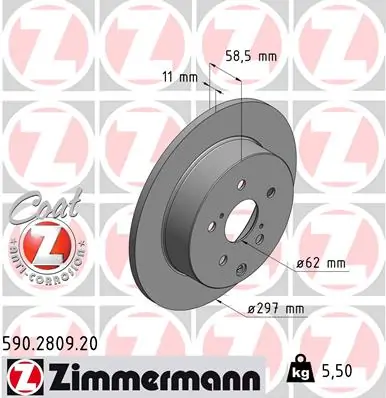 Brake Disc COAT Z 590.2809.20