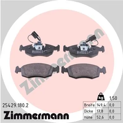 Brake Pad Set, disc brake 25429.180.2