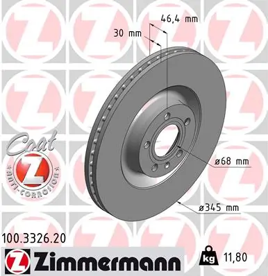 Brake Disc COAT Z 100.3326.20