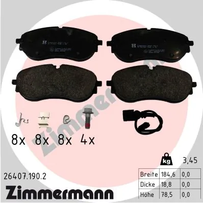 Brake Pad Set, disc brake 26407.190.2