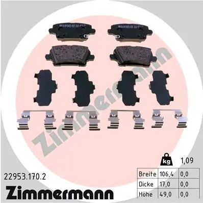 Brake Pad Set, disc brake 22953.170.2