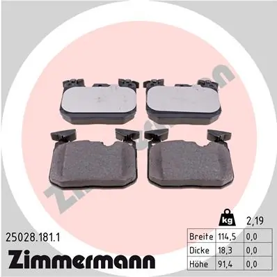 Brake Pad Set, disc brake 25028.181.1