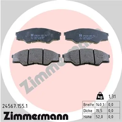 Brake Pad Set, disc brake 24567.155.1