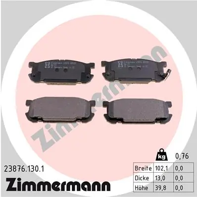 Brake Pad Set, disc brake 23876.130.1