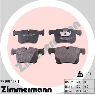 Brake Pad Set, disc brake 25199.195.1