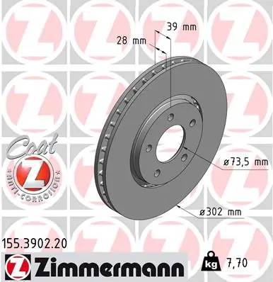 Brake Disc COAT Z 155.3902.20