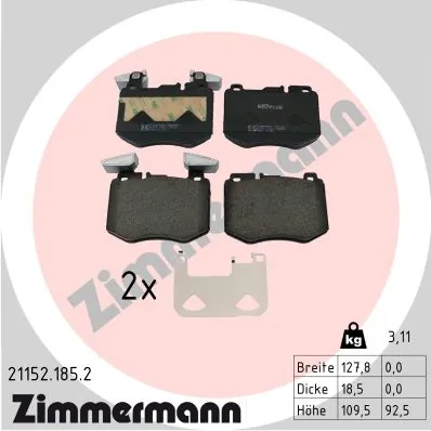 Brake Pad Set, disc brake 21152.185.2