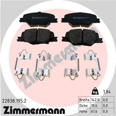 Brake Pad Set, disc brake 22838.195.2