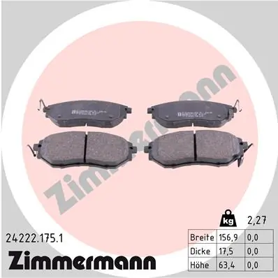 Brake Pad Set, disc brake 24222.175.1