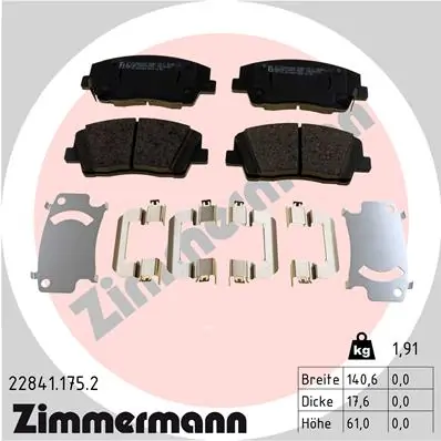 Brake Pad Set, disc brake 22841.175.2