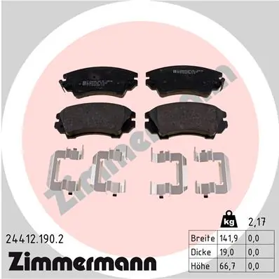 Brake Pad Set, disc brake 24412.190.2