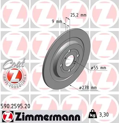 Brake Disc COAT Z 590.2595.20