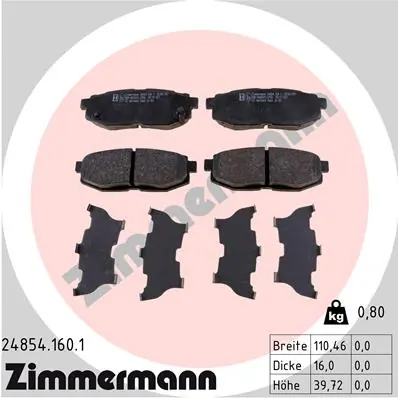 Brake Pad Set, disc brake 24854.160.1