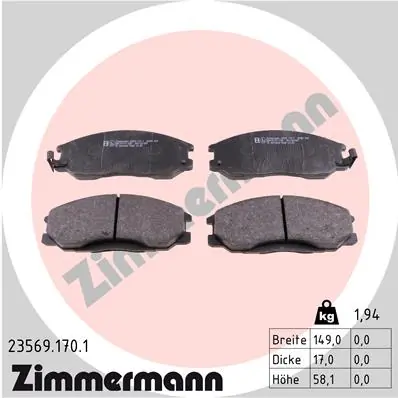 Brake Pad Set, disc brake 23569.170.1