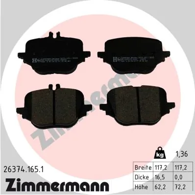 Brake Pad Set, disc brake 26374.165.1