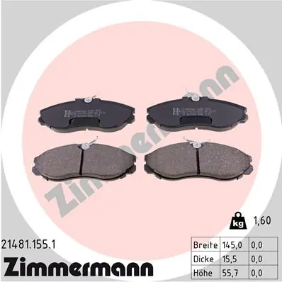 Brake Pad Set, disc brake 21481.155.1
