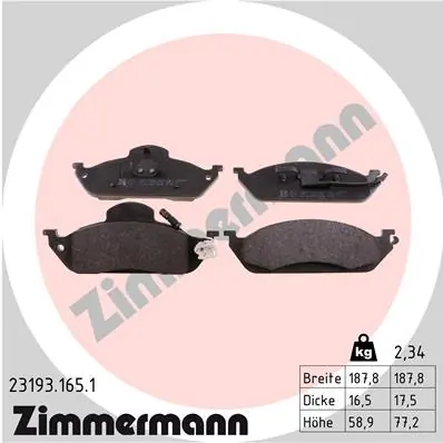 Brake Pad Set, disc brake 23193.165.1
