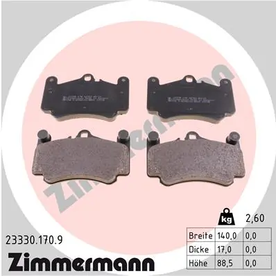 Brake Pad Set, disc brake pb:z 23330.170.9